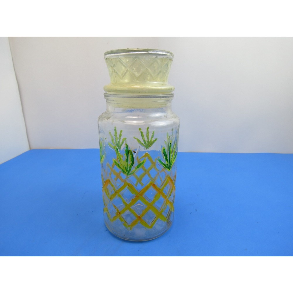 Planters Mr. Peanut Glass Jar with Lid Handpainted Advertising Nut Jar